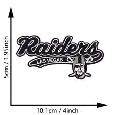 NFL Las Vegas Raiders Team Logo Iron On Embroidered Patch Badge 4x2 Inch