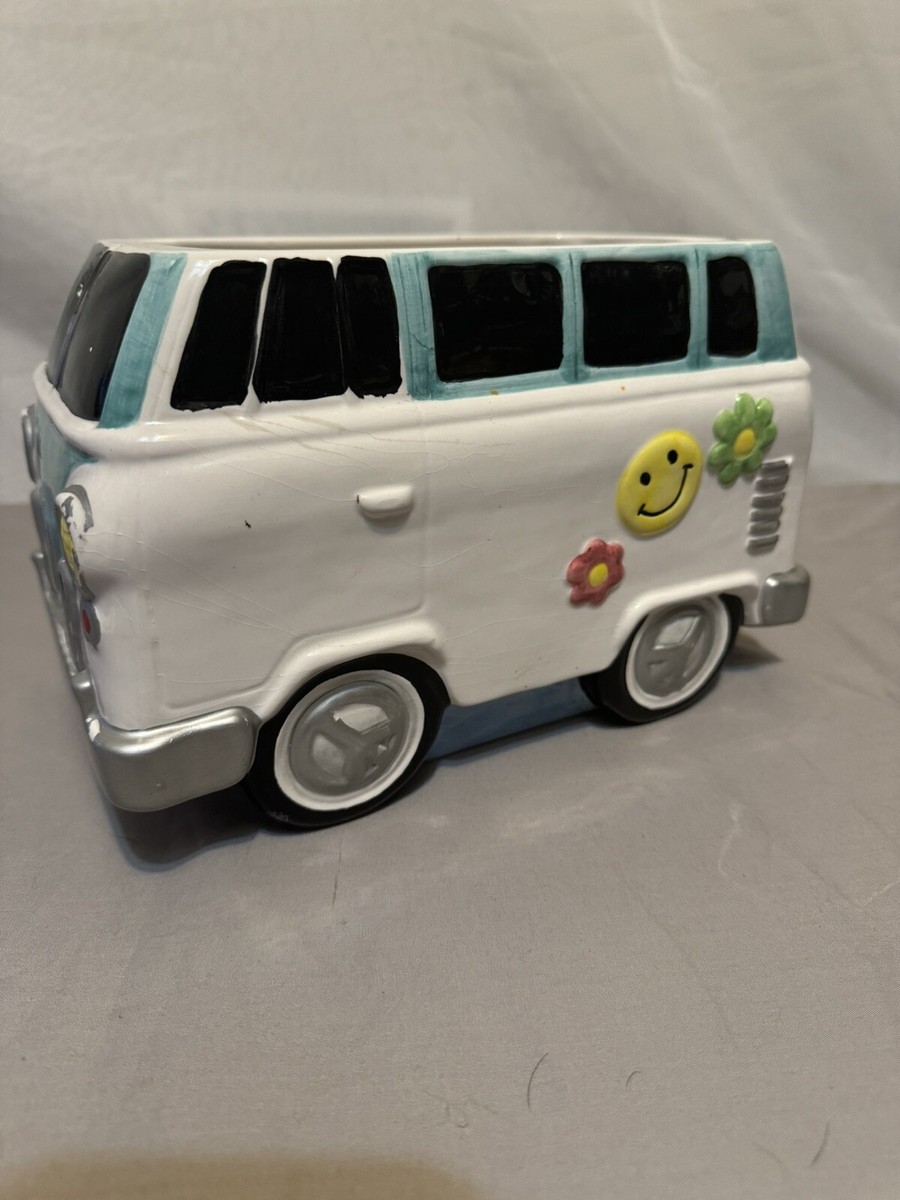 Vintage Lotus 1997 VW Volkswagen Bus Van Hippie Groovy Style Cookie Jar No  Lid