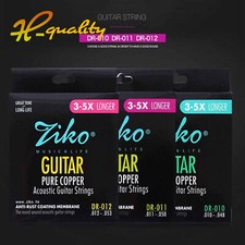 1X of ZIKO DR 010-012 Acoustic Guitar Strings Pure Copper UK SHIPPING