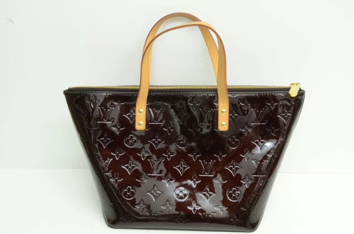 Authentic Louis Vuitton Vernis Bellevue PM Maroon Amarante LV