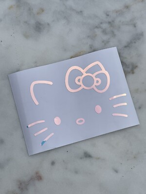  Hello Kitty Face Bow Car Wall Vinyl Window Decal Sticker, Pink Opal Iridescent