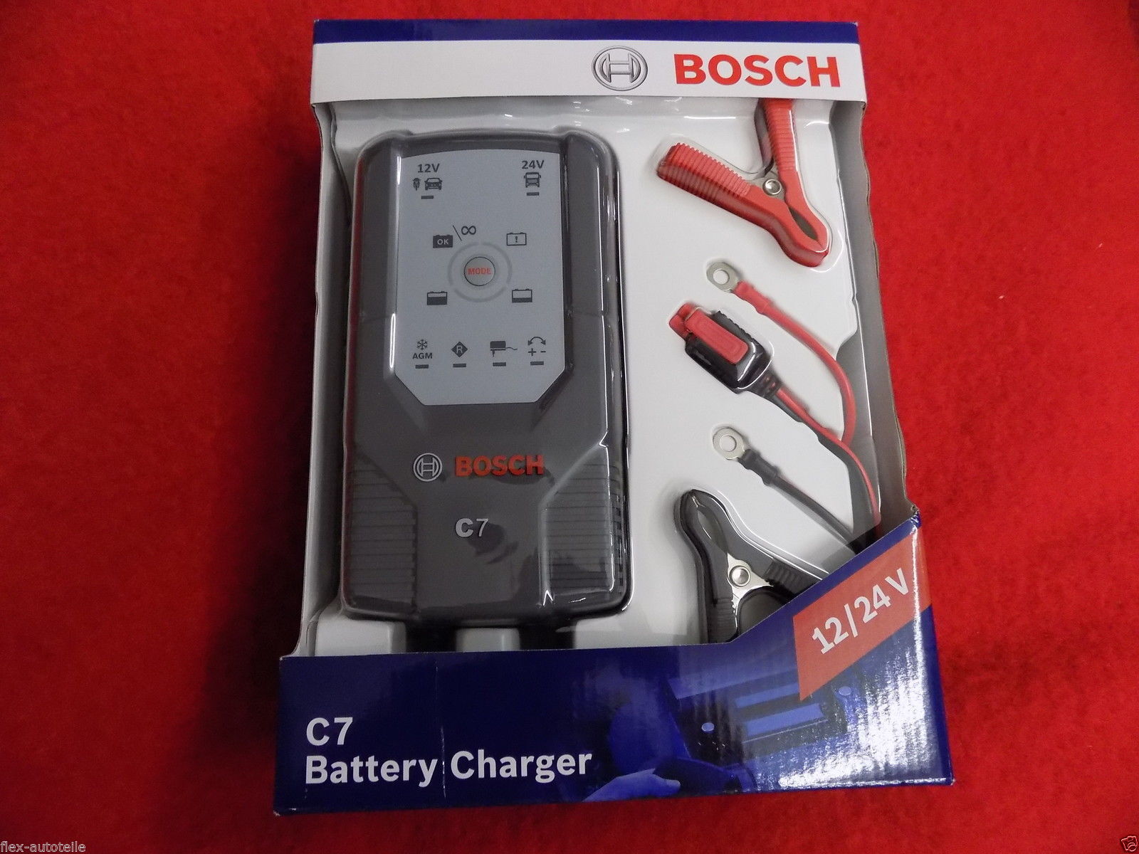 BOSCH C7 elektronisches Ladegerät 12V / 24V Batterieladegerät Kfz Boot 14- 230Ah 4047024837843