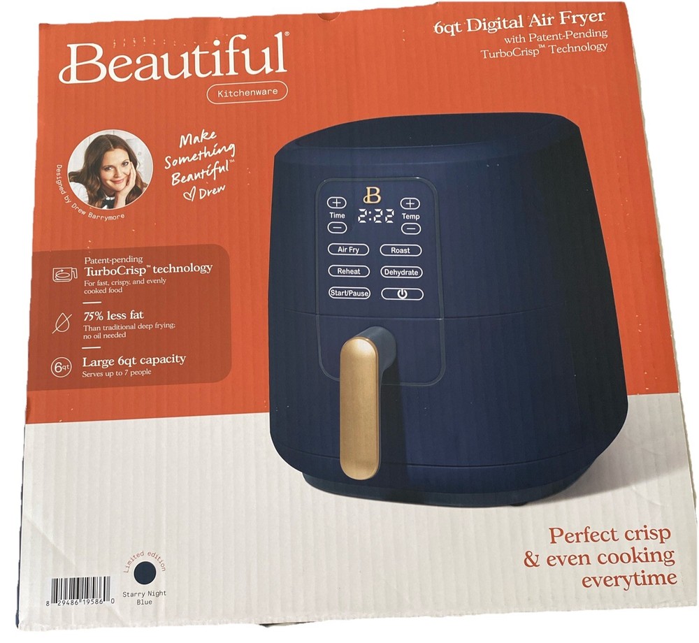 Drew Barrymore Starry Blue 6QT Touchscreen Air Fryer