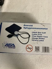 ASA Techmed Aneroid Sphygmomanometer Adult Size Cuff Latex Free