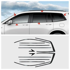 Fit For Cadillac XT6 2020-2022 Black Stainless Car Window Glass Strip Cover Trim