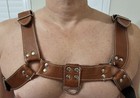 Men's RANDOM ONE Brown Leather Chest Body Adjustable Harness  Clubwear Sexy — photo 2