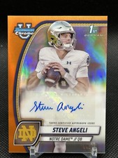 Steve Angeli 2024 Bowman Chrome Univ. 1st Bowman Prospect Autograph Orange /25