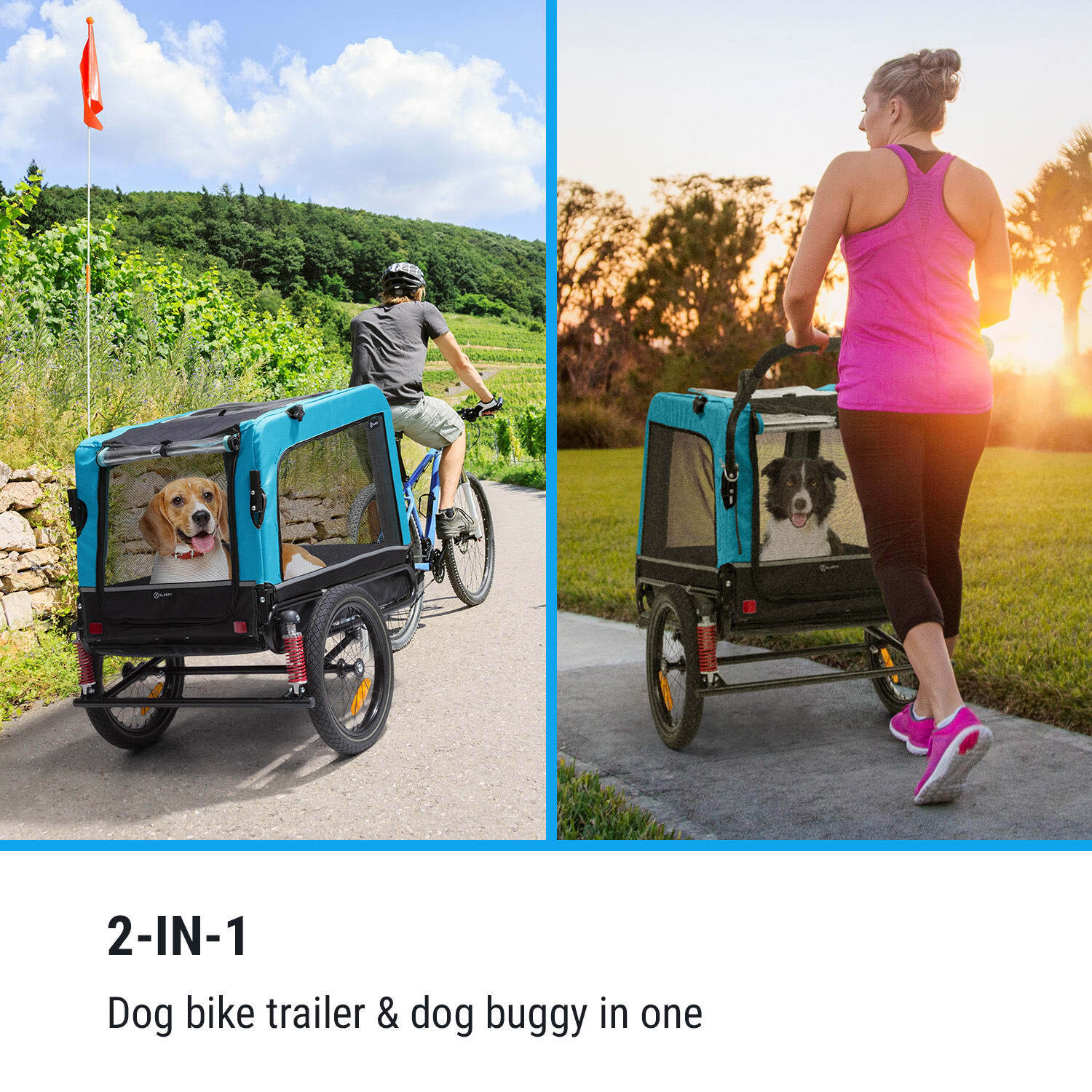 Bike Trailer Pet Carrier Dog Trailer for Bike Dog Pushchair Cargo
