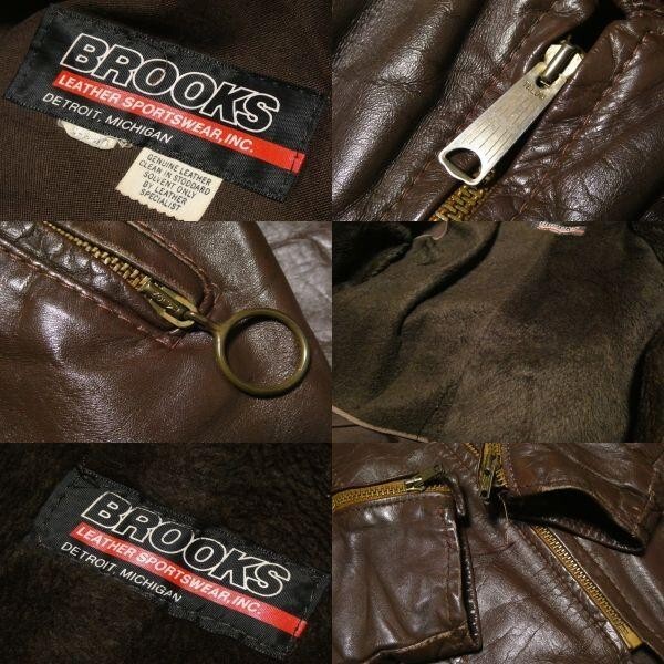 BROOKS Single leather Riders Motorcycle Jacket Men Size 40 BROOKS Single leather Riders Motorcycle Jacket Men Size 40