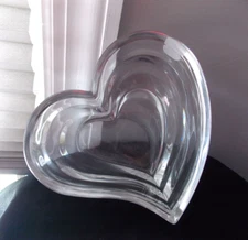 Lenox Fine Crystal heart shaped glass Candy Nut dish NEW