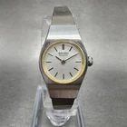 Seiko Watch Women 16mm White Dial Silver Tone Round 5420-0029 New Battery VTG