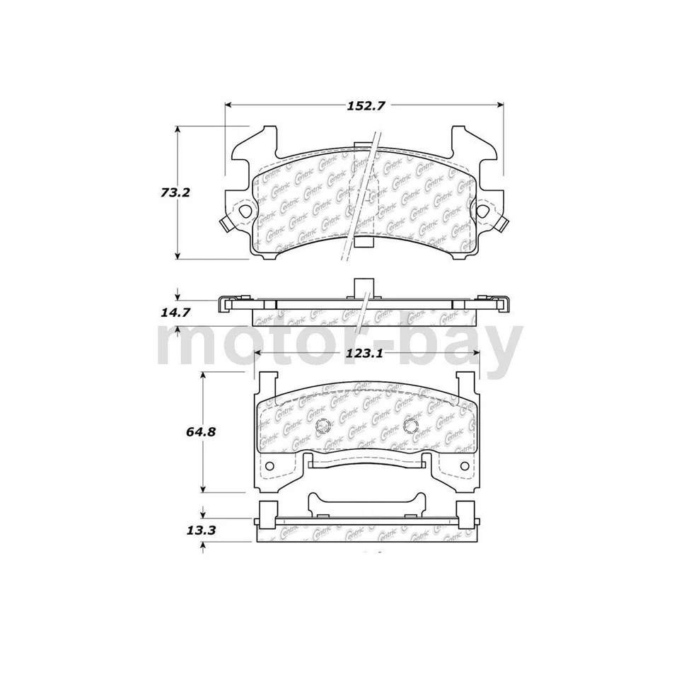 前后刹车片适用于五十铃 1998 1999 2000 陶瓷垫 Centric — 第 2/4 张图片