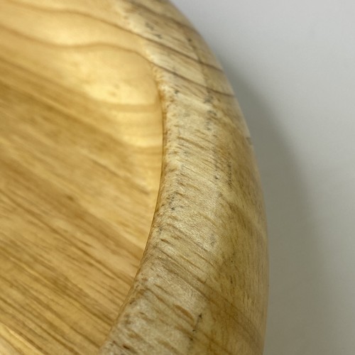 Crate & Barrel Chip Dip Tray Beech Wood Dish Party Round 12 in Missing Bowl - Picture 10 of 11