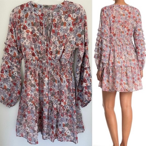 Biba, New North & Co Vintage Floral Biba Mini Dress Size S Feminine Boho Summer