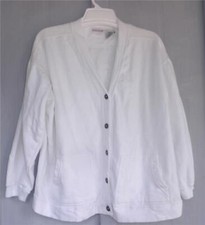 CARDIGAN SWEATSHIRT Button up V-NECK Use for Applique  Paint NEW sm - xl