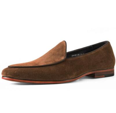 2025 Men's Suede Round Toe Loafers Formal Dress Casual Driving Party Work Shoes
