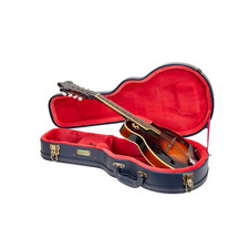 Crossrock Relief Series Wooden Case for F-Style Mandolin-Ocean Blue