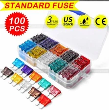 100pcs Blade Fuse Assortment Auto Car Motorcycle SUV FUSES Kit APM ATM UTV
