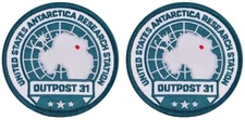Antarctic Research Station Outpost 31 Patch | 2PC  iron on or Sew  3.5"x3.5"