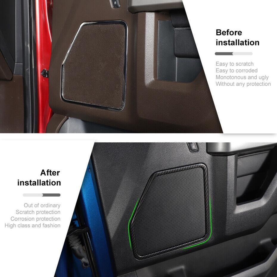 For Ford F150 F-150 2015-2020 Soft Carbon Fiber Door Speaker Trim