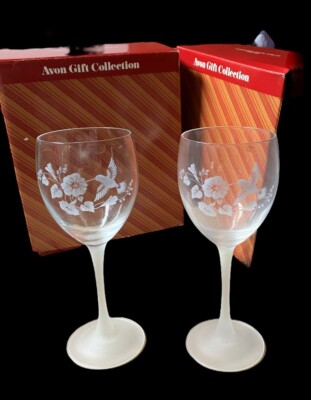 SET OF 4 VINTAGE AVON HUMMINGBIRD GOBLETS NEW IN BOXES MADE IN FRANCE ...