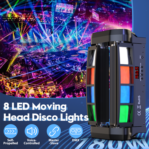 Spider Moving Head Disco Lights Effect 200W DJ Party Light RGBW 8LED DMX Stage - Picture 3 of 17