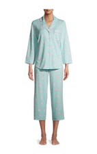 2-Piece SECRET TREASURES Women  s 2X Collared 3/4 Sleeve Sleepwear Pajama Set