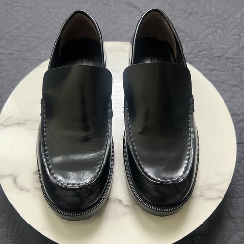 By Far Rafael Almond-Toe Slip-On Loafers Genuine Leather Women Black SZ 37 Prepp - Picture 2 of 16