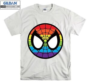 Spider Man Face Gay Pride Rainbow Lgbt Men Women Unisex T-shirt Vest Top V55