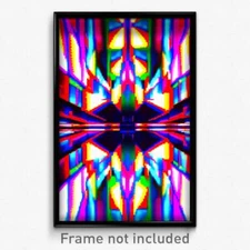 Pixel Art Poster - Kaleidoscopic Warehouse (8 Bit Psychedelic Video Game Print)