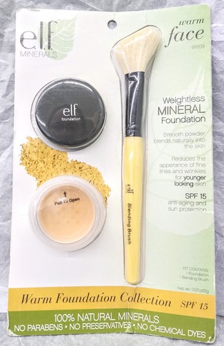 ELF Weightless Mineral Foundation & Blending Brush / Warm Foundation Collection