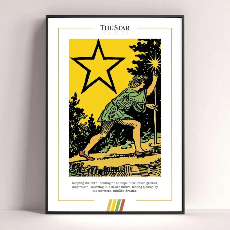 Star Tarot Card Art Print - Digital Download Tarot Poster
