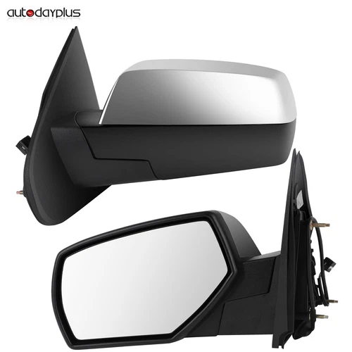 Power Heated For 2015-2018 Chevy Silverado LH Driver Side Chrome View Mirror