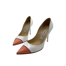 Jimmy Choo Capri White Sorbet Grapefruit Pointy Toe Pumps - Sz. 36