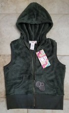 Op Beach Style Sherpa Vest Sz S 3/5 Juniors Smoky Olive