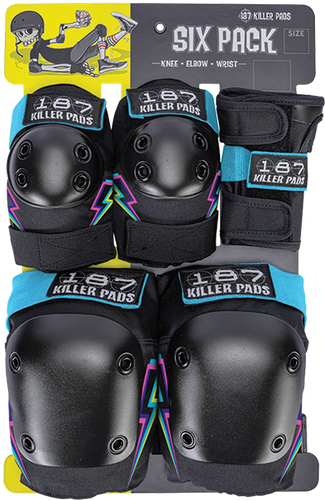 Triple Eight 187 KILLER PADS Lot de 6 genouillères, coudières et protège-poignets pour skateboard, S/M, Caballero (SPSM205
