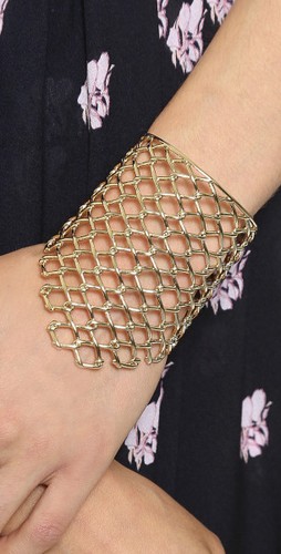 NEW Alexis Bittar Pink Rose Goldtone Barbed Link Cuff Bracelet - 第 5/10 張圖片