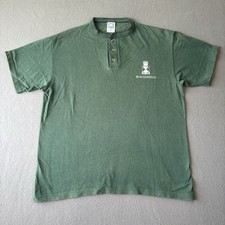 Vtg Anvil Cotton Deluxe Shirt Mens L Green Single Stitch USA Made Beaconsfield