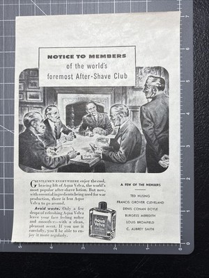 1944 Aqua Velva Ad Notice To Members Of The World's Foremost After-Shave Club
