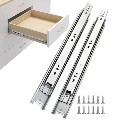 homdiy 6 Pairs 18 Inch Side Mount Full Extension Drawer Slides 3 Fold Cabinet Dr