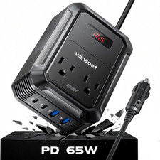 Vansoet 200W Car Power Inverter Dc 12V To 110V Ac Inverter Pd 65W/30W Usb C 2