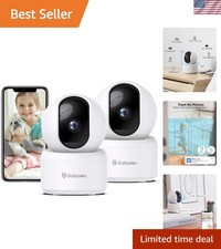 WiFi Home Security Camera - 2K, Smart Pet Monitor with Night Vision  Alerts