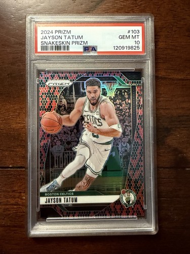 Panini 2024 Prizm Jayson Tatum Snakeskin Prizm #103 Celtics PSA 10