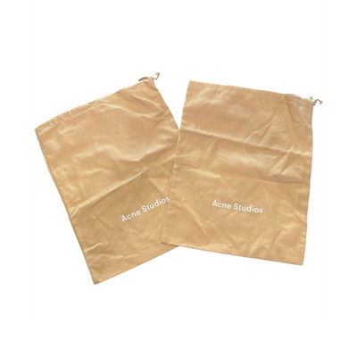 Acne Studios Shoe Bags Set of 2 Tan Beige Drawstring 
