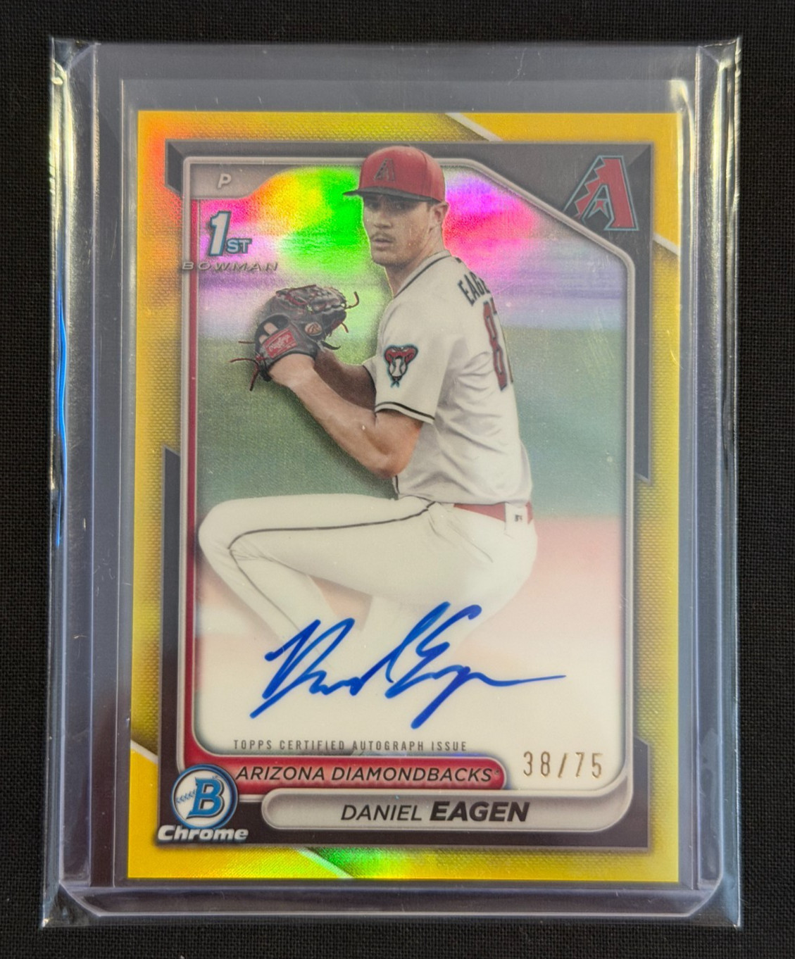 2024 1st Bowman Chrome Daniel Eagen Yellow Refractor Auto /75
