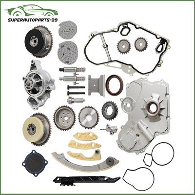 Fit For GM Ecotec 2.0 2.4L New Timing Chain Kit VCT Selenoid Oil & Water Pump