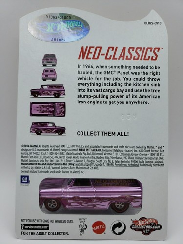Hot Wheels RLC Red line Club Neo Classics '64 GMC Panel, purple, #1362/4000 - Picture 6 of 8