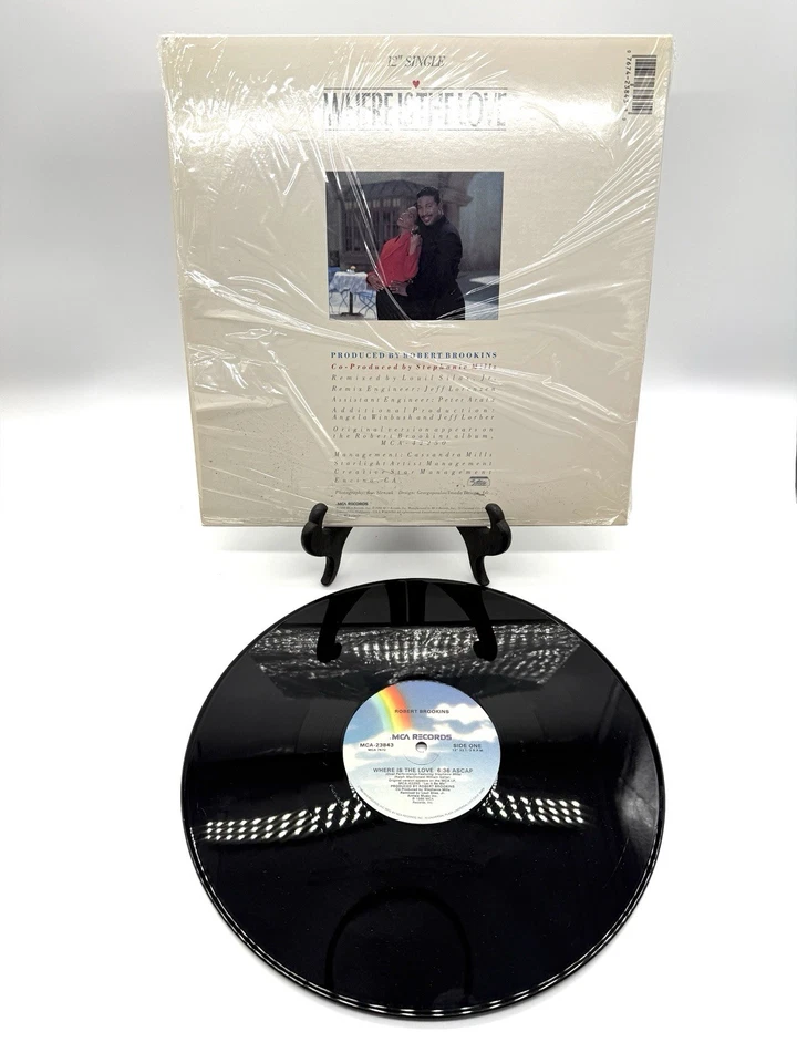 Robert Brookins Where Is The Love 12” Vinyl 1986 ft Stephanie Mills MCA Records Foto 2 de 2