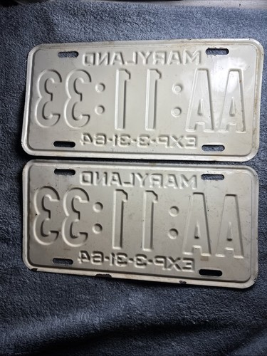 1964 Maryland License Plate AA-11-33 - Picture 6 of 6