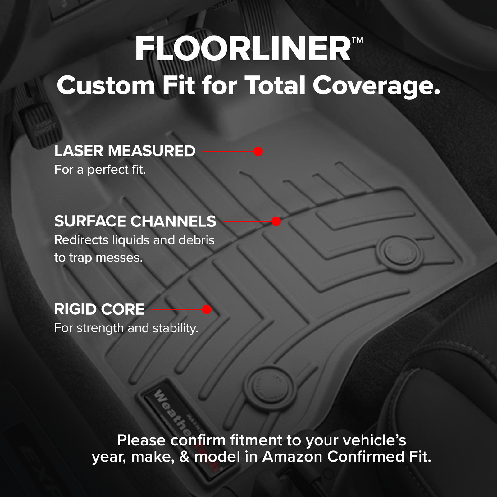 WeatherTech FloorLiner for 2010-2014 Ferrari California - 1st Row, Grey
